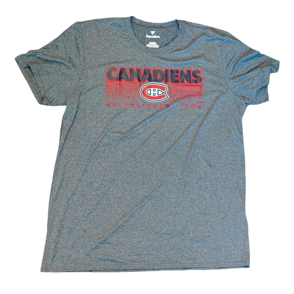NWT Fanatics Men's Montreal Canadiens Grey Short-Sleeve T-Shirt Size XL